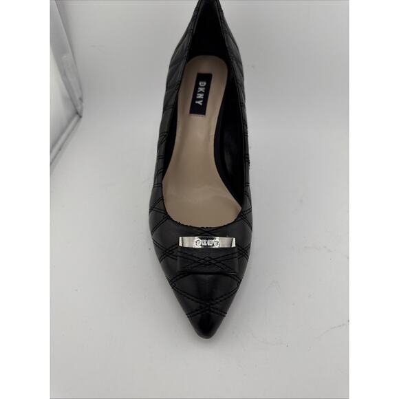 DKNY Womens Evie Black Quilted Leather Pointed Toe Classic Pumps Size 6.5 US NWB - Picture 6 of 12